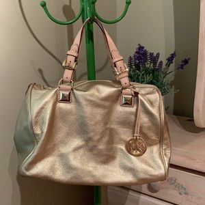 Michael Kors gold satchel purse